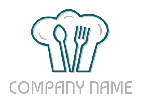 restaurant logo spoon and a fork with chef hat