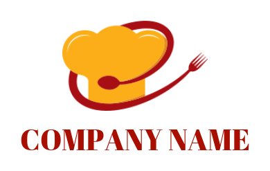 design a restaurant logo spoon and fork around the chef cap - logodesign.net