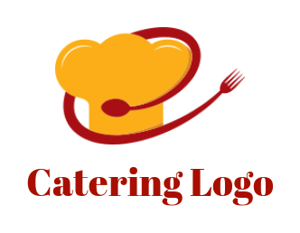 restaurant logo spoon fork around the chef cap