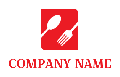 Spoon and fork forming Letter Z Shape logo concept