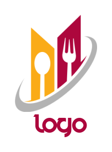 spoon and fork with swoosh