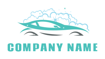 create a cleaning logo sports car for car wash