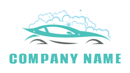 cleaning logo illustration sports car for car wash - logodesign.net