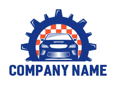 sports car in gear logo sample