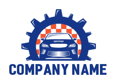 make an auto logo sports car in gear - logodesign.net