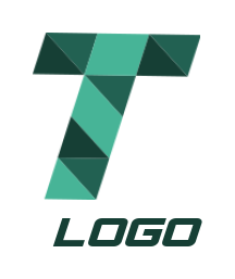 alphabet logo template square forming Letter T
