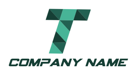 alphabet logo template square forming Letter T