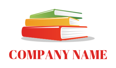 stack of colorful books logo concept