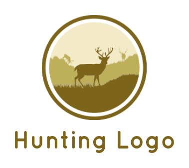 create an animal logo stag in a meadow emblem - logodesign.net