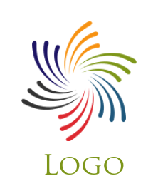 make a logistics logo icon star flower rotation