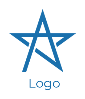 Letter A logo maker forming stars