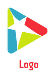 logo idea of star inside abstract play symbol 