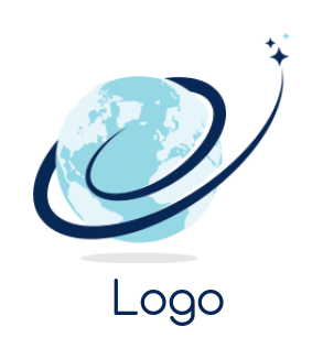 consulting logo online star swoosh around globe