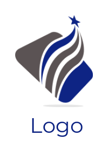 design a consulting logo star trailing swoosh waves on square