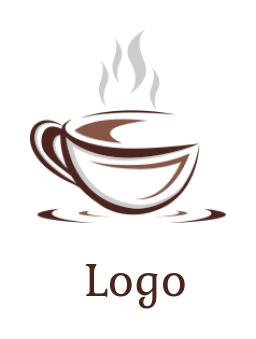 Steaming Coffee Cup With Saucer Logo Template By Logodesign Net