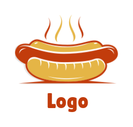 food logo template steaming hot dog - logodesign.net