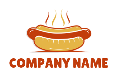 Steaming hot dog logo template