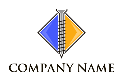 home improvement logo icon steel nail end in rhombus - logodesign.net