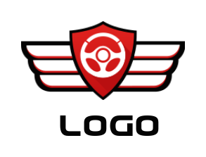 auto logo steering wheel in shield with wings