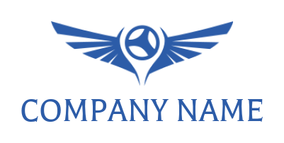 make an auto logo icon steering wheel with wings