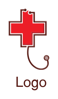 medical logo of stethoscope and medical cross