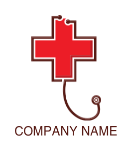 medical logo icon Stethoscope and medical cross - logodesign.net