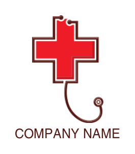 medical logo of stethoscope and medical cross