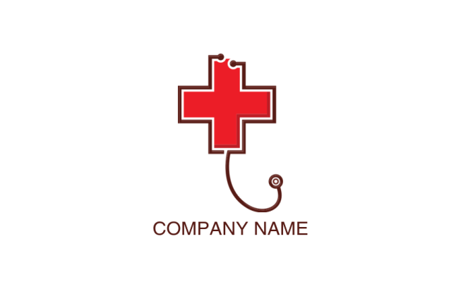 medical logo of stethoscope and medical cross