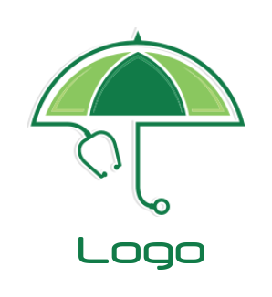 pharmacy logo of stethoscope forming umbrella