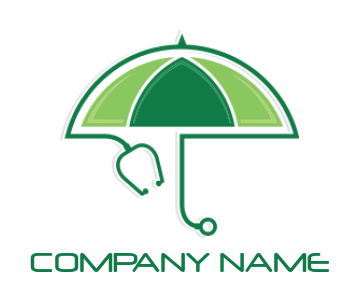 stethoscope forming umbrella shape iconic medical and pharmacy logo