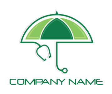 pharmacy logo of stethoscope forming umbrella