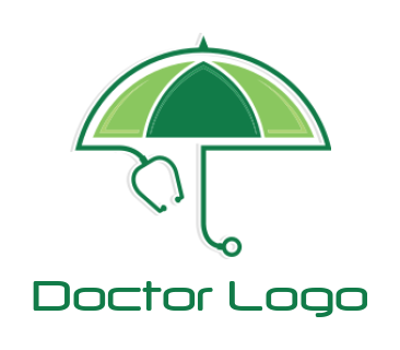 pharmacy logo of stethoscope forming umbrella