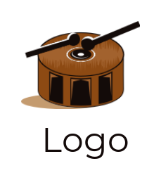 create an entertainment logo sticks with drum