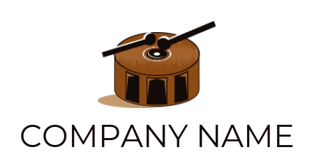 create an entertainment logo sticks with drum