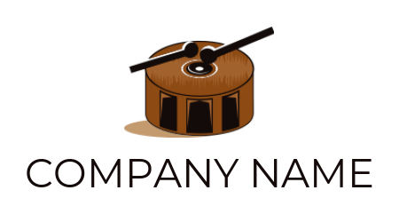 create an entertainment logo sticks with drum