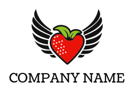 food logo template strawberry with wings - logodesign.net