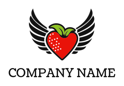 food logo template strawberry with wings - logodesign.net