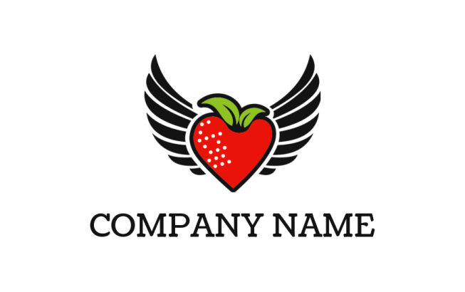 food logo template strawberry with wings - logodesign.net