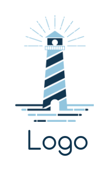 insurance logo template stripe lighthouse with rays - logodesign.net