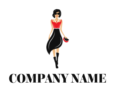 fashion logo maker stylish woman in mid length skirt