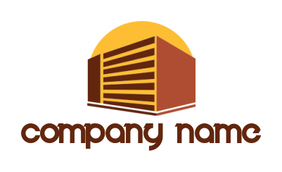 create a construction logo factory and the sun