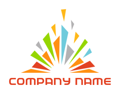 sun rays in pyramid logo icon