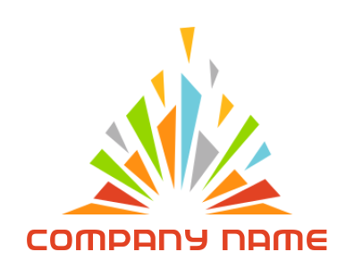 generate a marketing logo sun rays in pyramid