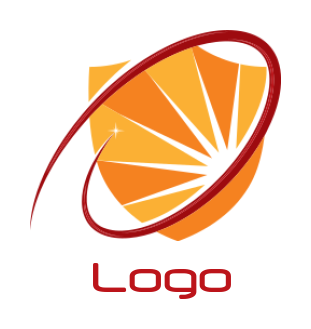 make an insurance logo sun rays in shield swoosh