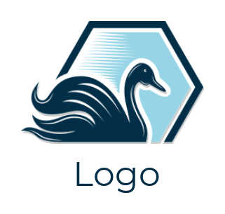 make an animal logo swan in hexagon - logodesign.net