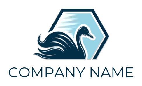 make an animal logo swan in hexagon - logodesign.net