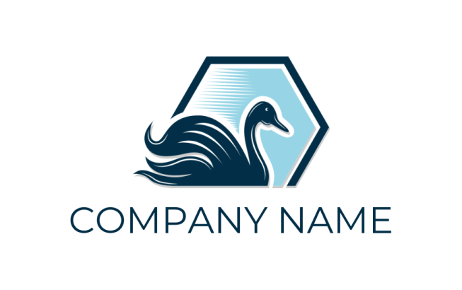 make an animal logo swan in hexagon - logodesign.net