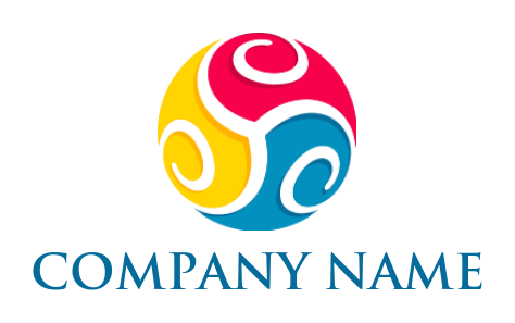 printing logo online swirl in colorful circle