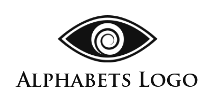 Letter O logo icon made of swirl with eye 