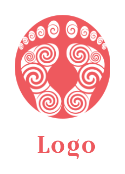 generate a spa logo swirls in feet prints in circle - logodesign.net